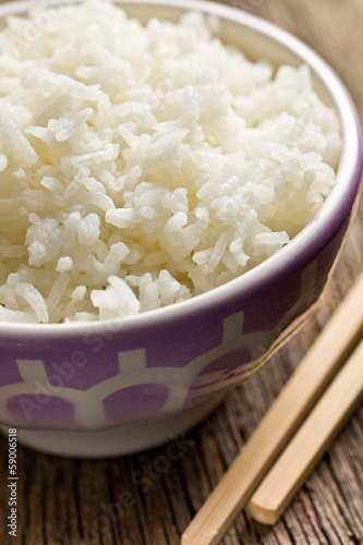 Photo: jasmine rice in ceramic bowl jasmine rice in ceramic bowl