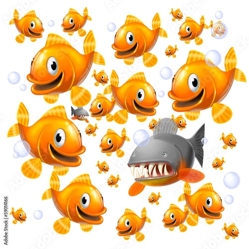 Illustration: piranha piranha