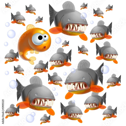 Illustration: piranha piranha