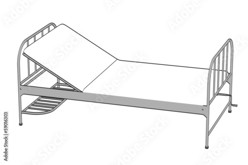 Illustration: cartoon image of hospital bed cartoon image of hospital bed