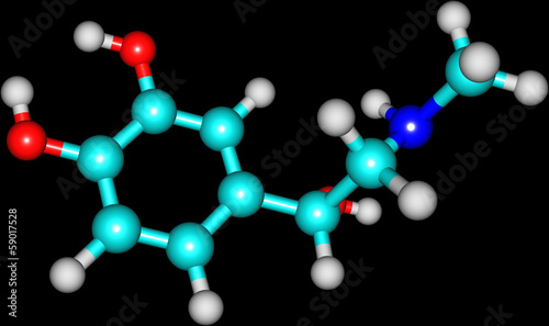Illustration: Adrenaline molecule Adrenaline molecule