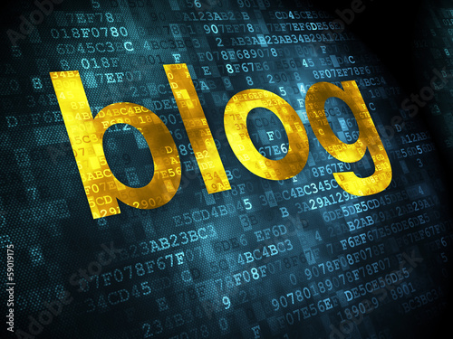 Illustration: SEO web development concept: Blog on digital background SEO web development concept: Blog on digital background