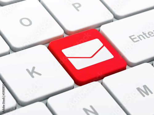 Illustration: Finance concept: Email on computer keyboard background Finance concept: Email on computer keyboard background