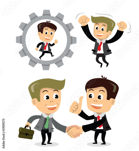 Vector: vector businessman in various poses vector businessman in various poses