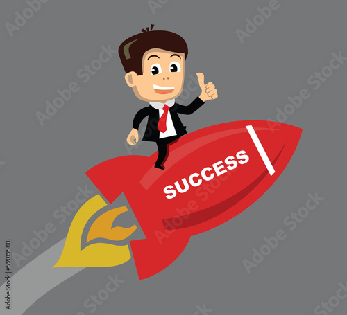 Vector: vector businessman flying on the rocket vector businessman flying on the rocket