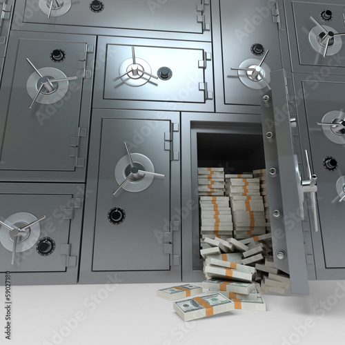 Photo: Bank safe full of dollars Bank safe full of dollars