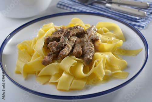 Photo: Beef Stroganoff with pasta Beef Stroganoff with pasta
