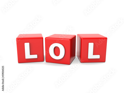 Illustration: Inscription on the cubes of red:LOL Inscription on the cubes of red:LOL