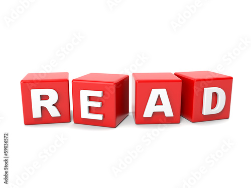 Illustration: Inscription on the cubes of red:READ Inscription on the cubes of red:READ