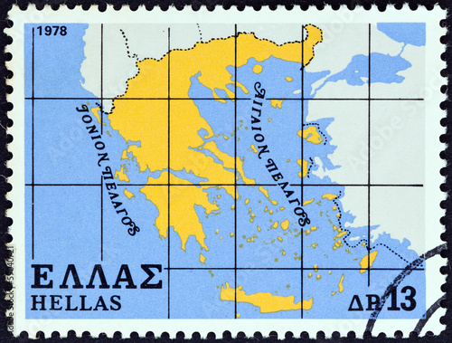 Photo: Map of Greece (Greece 1978) Map of Greece (Greece 1978)