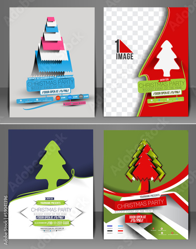 Vector: Set of Christmas Party Flyer Template Set of Christmas Party Flyer Template