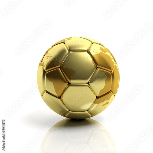 Illustration: Golden world cup ball isolated on white Golden world cup ball isolated on white