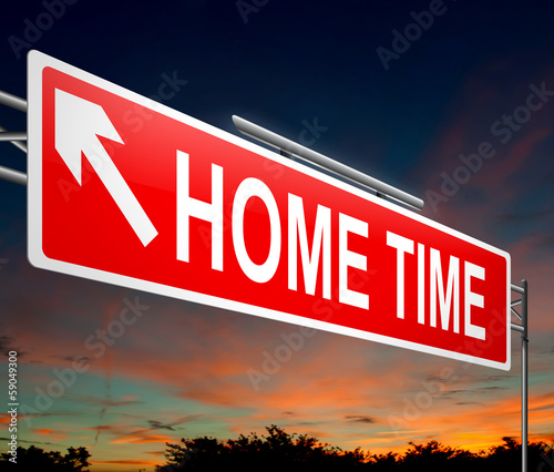 Illustration: Home time concept. Home time concept.