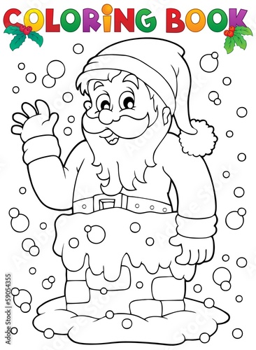 Vector: Coloring book Santa Claus topic 9 Coloring book Santa Claus topic 9