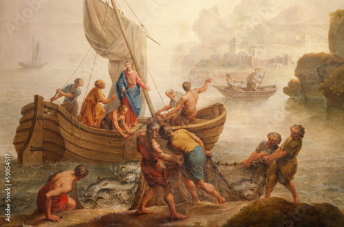 Photo: Gent - Paint of miracle fishing from st. Peter s church Gent - Paint of miracle fishing from st. Peter s church