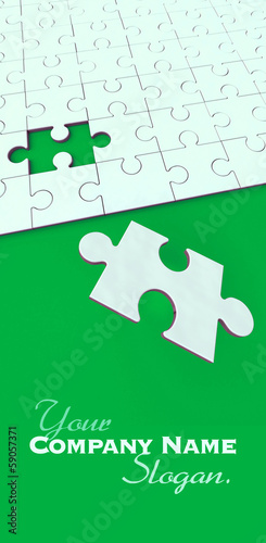 Illustration: Blue and white puzzle Blue and white puzzle