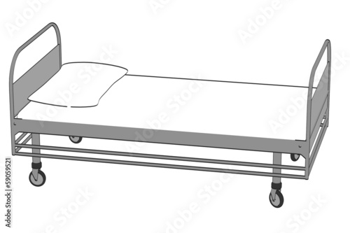 Illustration: cartoon image of hospital bed cartoon image of hospital bed
