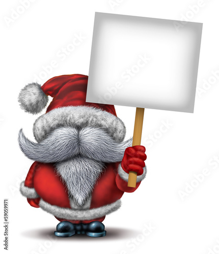 Illustration: Santa Claus Holding A Sign Santa Claus Holding A Sign
