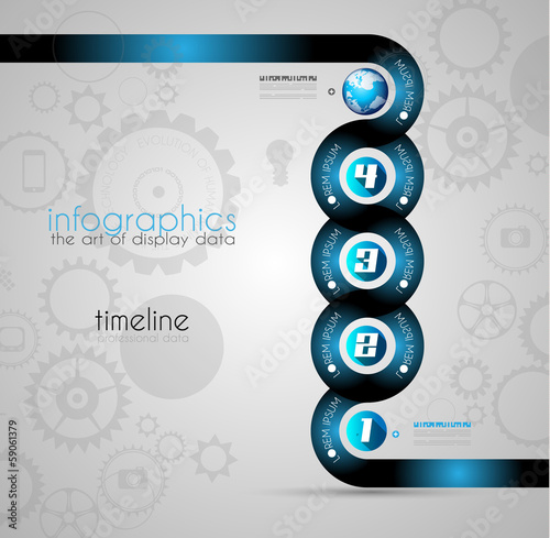 Vector: Infographic Design Template with modern flat style. Infographic Design Template with modern flat style.