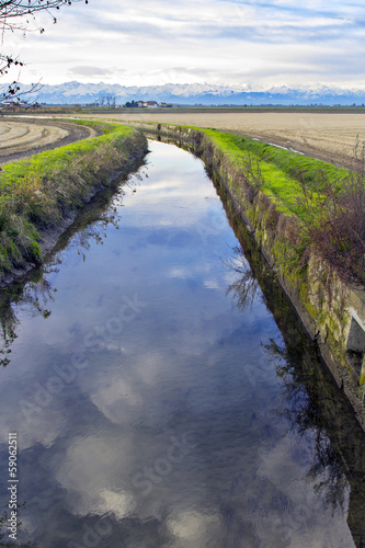 Photo: Countryside winter panorama at sunset color image Countryside winter panorama at sunset color image