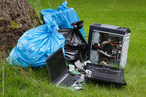Photo: Electronics in a forest Electronics in a forest