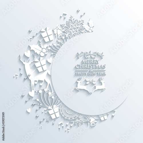 Vector: Merry Christmas holiday elements 3D illustration Merry Christmas holiday elements 3D illustration