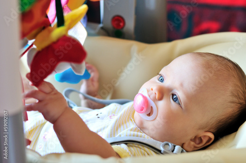 Photo: baby in bouncer chair baby in bouncer chair