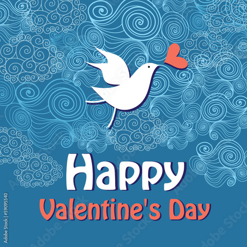 Vector: Greeting card with love bird Greeting card with love bird