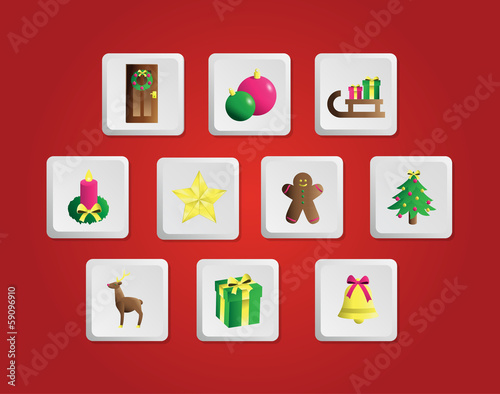 Vector: Set of Christmas elements. Set of Christmas elements.