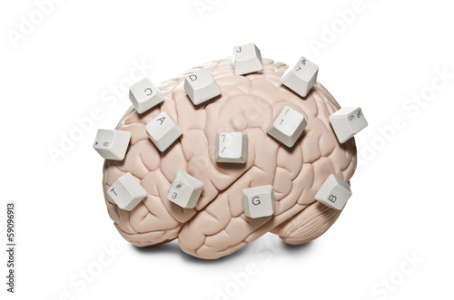Photo: Brain with computer keys Brain with computer keys