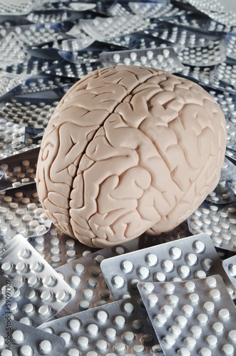 Photo: Brain with pills Brain with pills