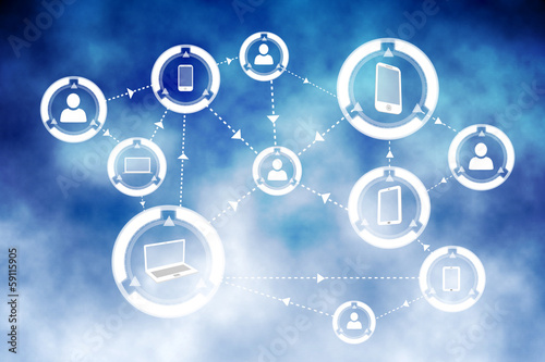 Illustration: Online community background Online community background