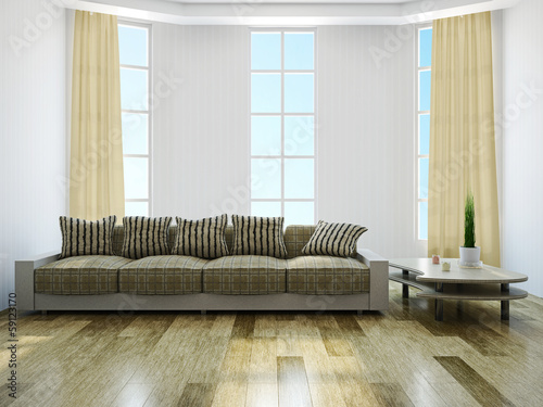 Illustration: Sofa and table in the livingroom Sofa and table in the livingroom