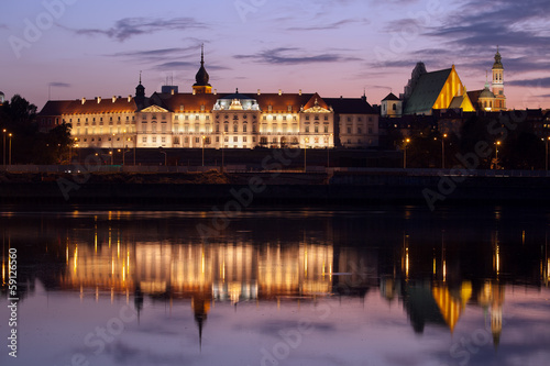  Royal Castle and Vistula River at Twilight in Warsaw
