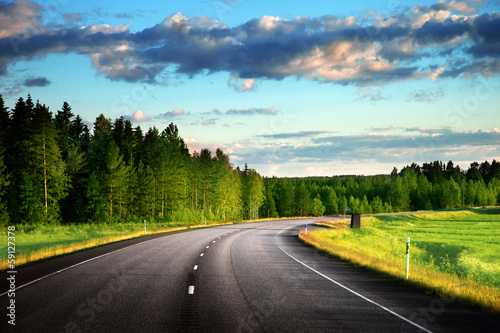 Photo: Asphalt road in forest Asphalt road in forest
