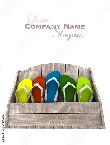 Illustration: Box with flip-flops Box with flip-flops
