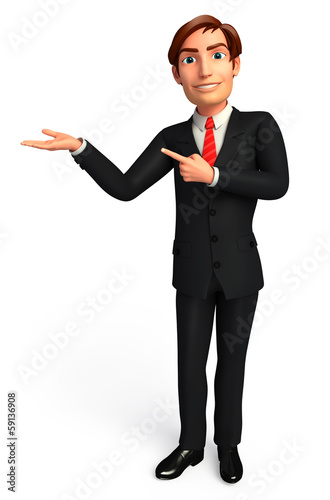 Illustration: Young Business man on a presentation Young Business man on a presentation