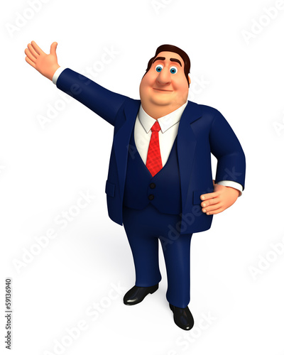Illustration: Young Business man on a presentation Young Business man on a presentation