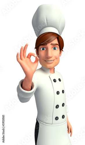 Illustration: Chef with best sign Chef with best sign
