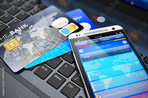Illustration: Mobile banking and finance concept Mobile banking and finance concept