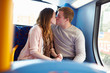 Romantic Teenage Couple Kissing On Bus Romantic Teenage Couple Kissing On Bus