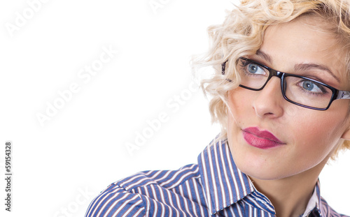 Photo: Attractive businesswoman isolated on white Attractive businesswoman isolated on white