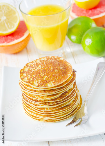 Photo: pancakes with fruit pancakes with fruit