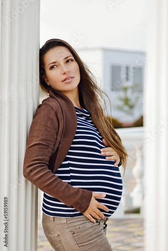 Photo: pregnant brunette woman pregnant brunette woman