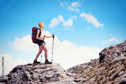Photo: Young woman mountaineer Young woman mountaineer