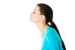 beautiful casual woman sending a kiss. beautiful casual woman sending a kiss.