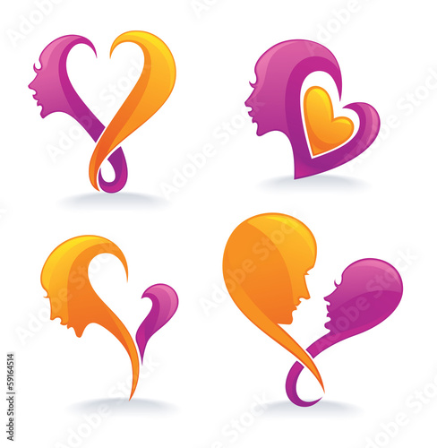 Vector: face looks like a heart face looks like a heart