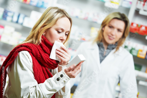Photo: ill patient in pharmacy drug ill patient in pharmacy drug
