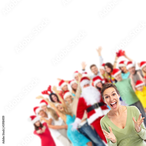 Photo: Happy Christmas people group. Happy Christmas people group.