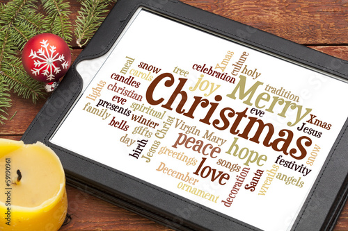 Photo: Merry Christmas word cloud Merry Christmas word cloud